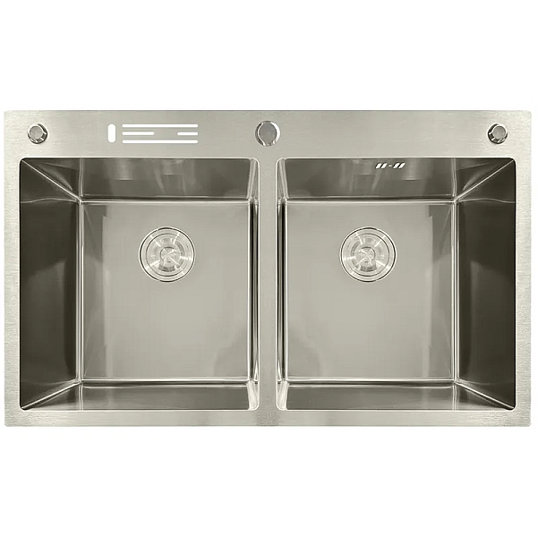 Мийка з нержавіючої сталі MIXXUS MH8350-DK NANO-SILVER (3.0/0.8) колір нержавійка (MI7052)