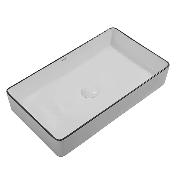 Раковина накладна Mixxus Premium QUADRO-0107 EDGE BLACK 600х340х110mm (MP6521)