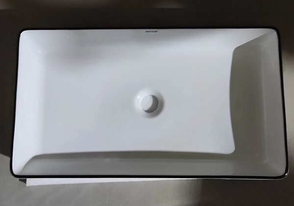 Раковина накладна Mixxus Premium QUADRO-0107 EDGE BLACK 600х340х110mm (MP6521) - Фото - 6