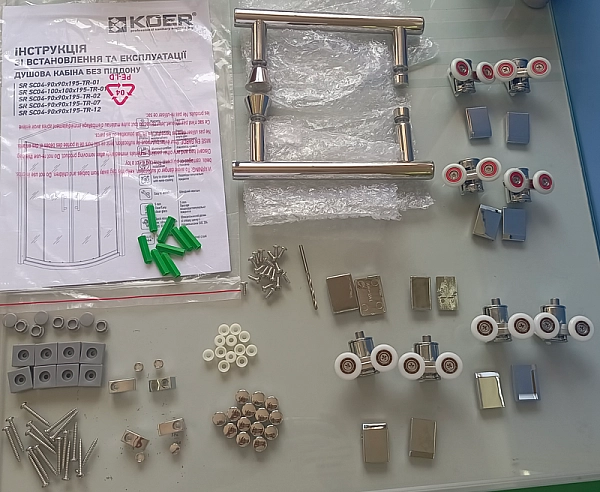 Душова кабіна без піддону Koer SR SC04-100x100x195-TR-01 прозоре скло Easy Clean 5мм, хром (KR5361) - Фото - 21