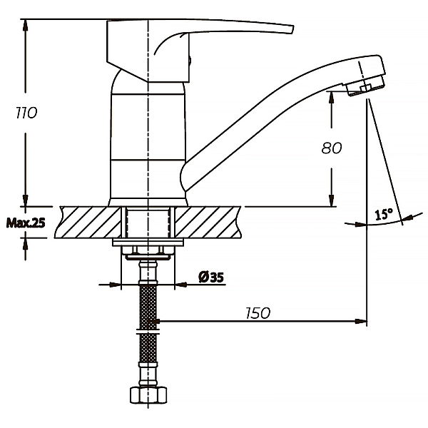 Змішувач для умивальника Haiba Ceba 555 (15 см) (HB0035) - Фото - 2