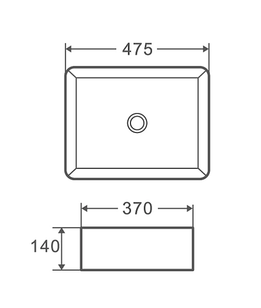 Умивальник накладний керамічний Mixxus Premium Quadro-0101 475x370x140mm (MP6487) - Фото - 2