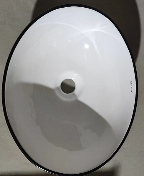 Раковина накладна MIXXUS PREMIUM ELLIPSE-0108 EDGE BLACK 400х330х145mm (MP6527) - Фото - 2