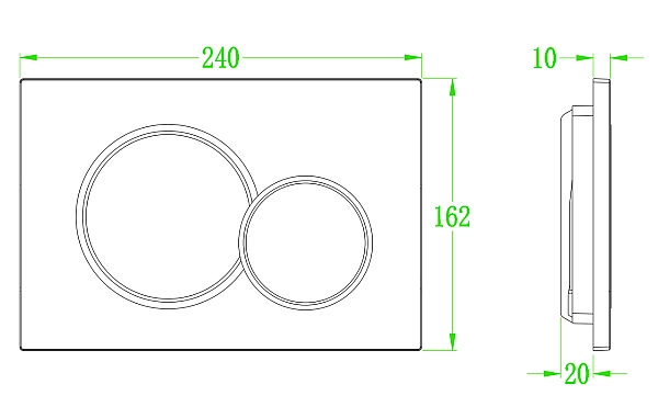 Панель змиву KOER KT-0601-14 пластикова, кнопка кругла (KR5177) - Фото - 4