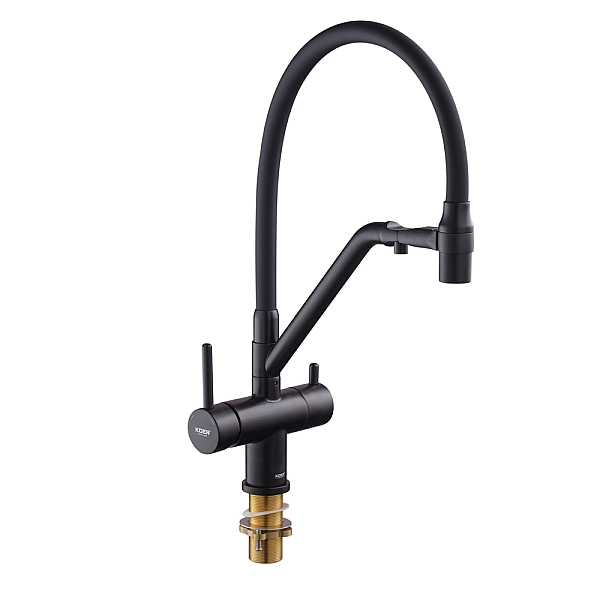 Кухонний змішувач з силік. виливом і вих. для питної води KOER KB-72006-05 (KR3380) - Фото - 4