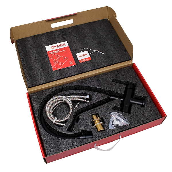 Кухонний змішувач з силік. виливом і вих. для питної води KOER KB-72006-05 (KR3380) - Фото - 7