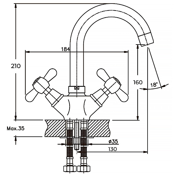 Змішувач для умивальника Haiba Dominox 274 (HB0088) - Фото - 2