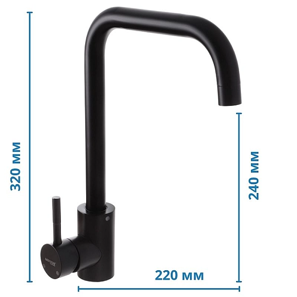 Кухонний змішувач чорний MIXXUS SUS 011-G (MI2804) - Фото - 2