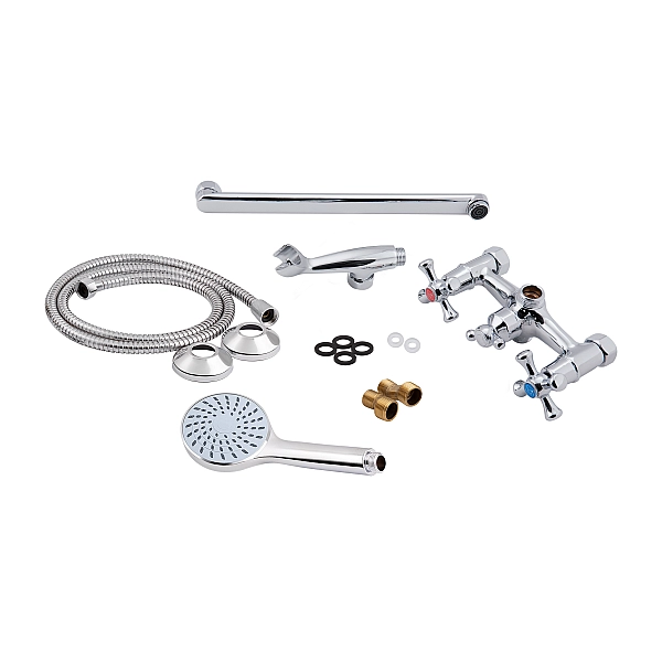 Змішувач для ванни Lidz Lamb 143 з поворотним виливом двохвентильний (з душовим гарнітуром) LDLAM143CRM22143 Chrome - Фото - 5