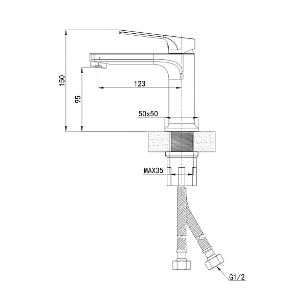Змішувач для умивальника Mixxus Premium MONE 001 NUT Graphite (MI6780) - Фото - 2