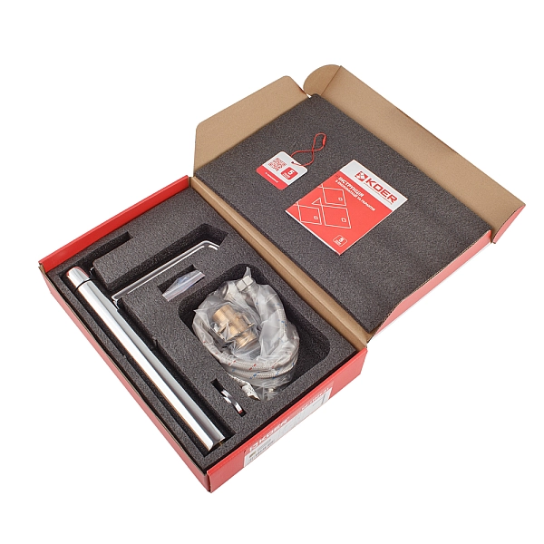 Змішувач для умивальника високий Koer KB-11029-01 Колір хром (KR5479) - Фото - 4