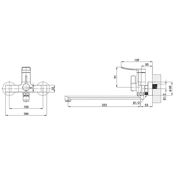 Змішувач для ванни Mixxus Premium DALI 006 EURO (MI6746) - Фото - 2