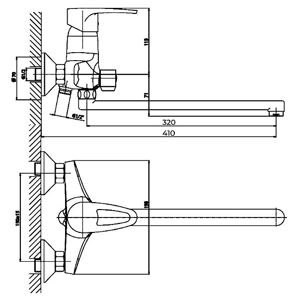 Змішувач для ванни Haiba Ceba 006 (HB0030) - Фото - 2