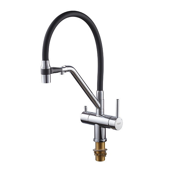 Кухонний змішувач з силік. виливом і вих. для питної води KOER KB-72006-01 (KR3379) - Фото - 2