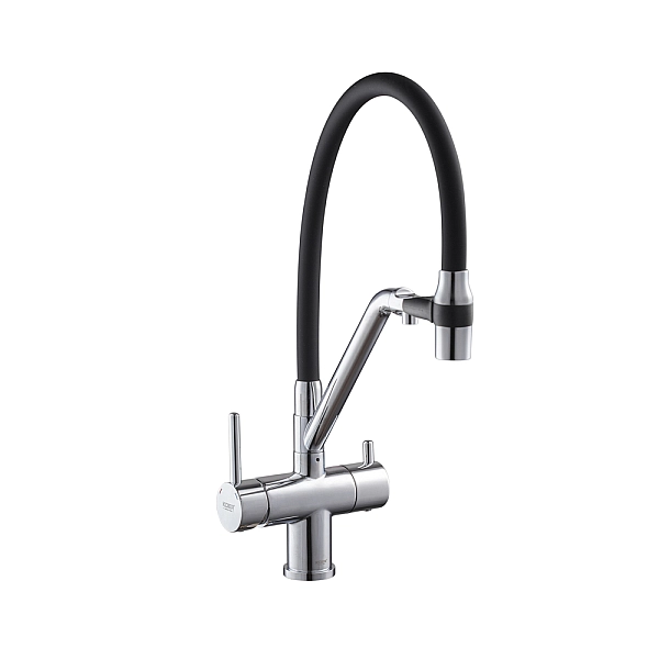 Кухонний змішувач з силік. виливом і вих. для питної води KOER KB-72006-01 (KR3379) - Фото - 11