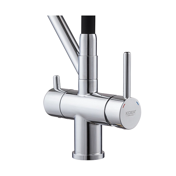 Кухонний змішувач з силік. виливом і вих. для питної води KOER KB-72006-01 (KR3379) - Фото - 9