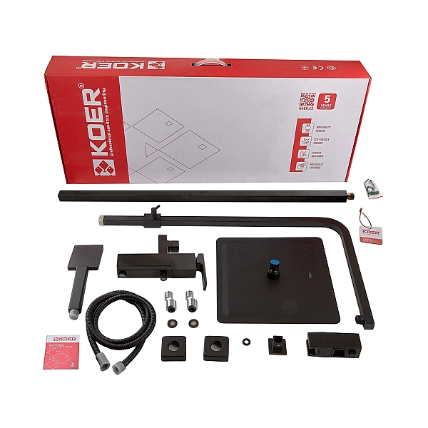 Душова колона із змішувачем Koer KB-56009-05 (Колір чорний) (KR3507) - Фото - 8