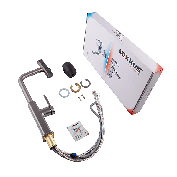 Змішувач для кухні з висувним виливом Mixxus Premium HAMMER 014 GRAPHITE (MI6955) - Фото - 6