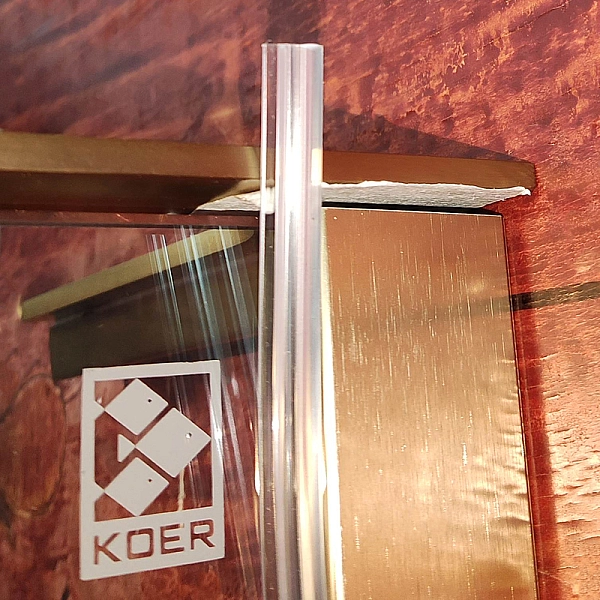 Душова перегородка Koer SR SP02-100x200-TR-12 Walk-In проз.скло Easy Clean 8мм, матове золото (KR5396) - Фото - 6