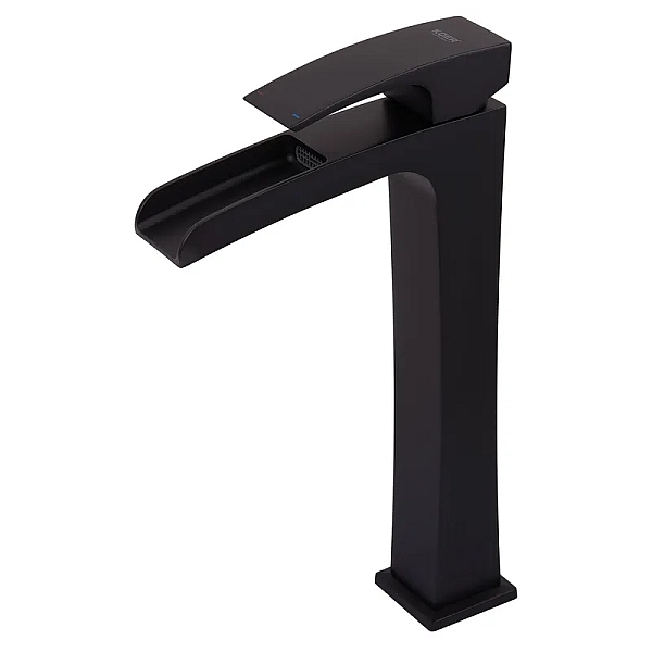 Змішувач для умивальника Koer KB-15007-05 високий водоспад (Колір чорний) (KR3449)