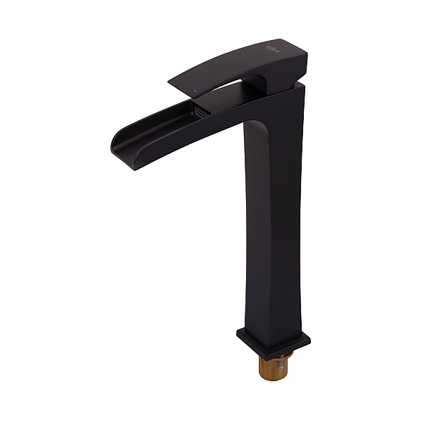 Змішувач для умивальника Koer KB-15007-05 високий водоспад (Колір чорний) (KR3449) - Фото - 3