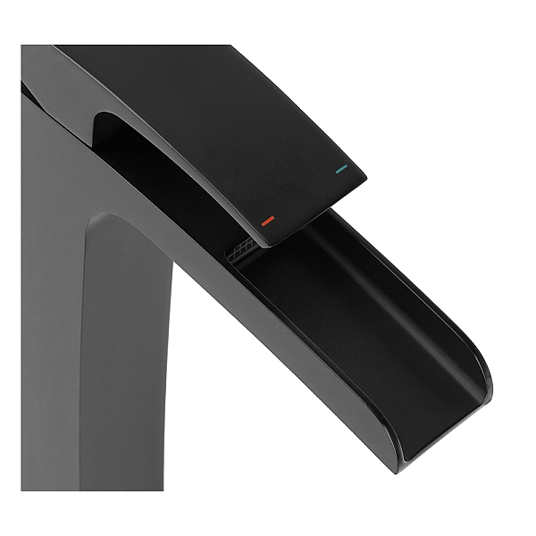 Змішувач для умивальника Koer KB-15007-05 високий водоспад (Колір чорний) (KR3449) - Фото - 4