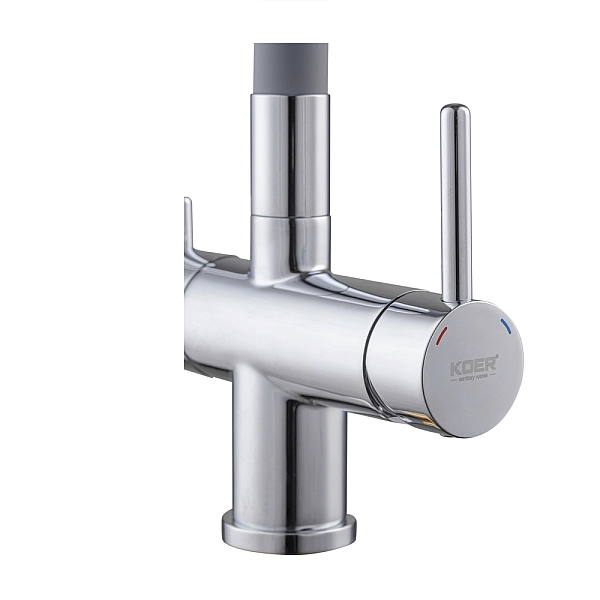 Кухонний змішувач з силік. виливом і вих. для питної води KOER KB-72002-01 (KR3383) - Фото - 7