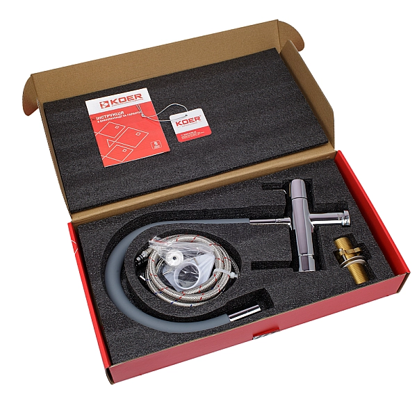 Кухонний змішувач з силік. виливом і вих. для питної води KOER KB-72002-01 (KR3383) - Фото - 10