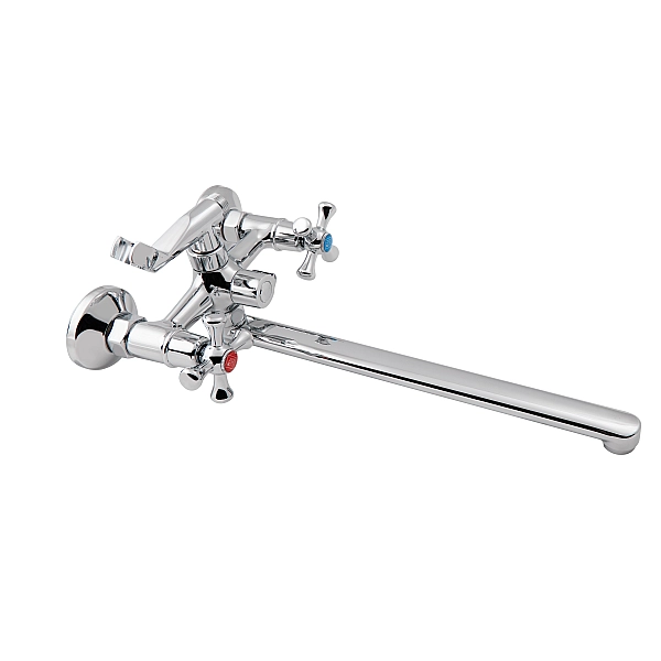 Смеситель для ванны Lidz Lamb 140 с поворотным изливом двухвентильный (c душевым гарнитуром) LDLAM140CRM22144 Chrome - Фото - 3