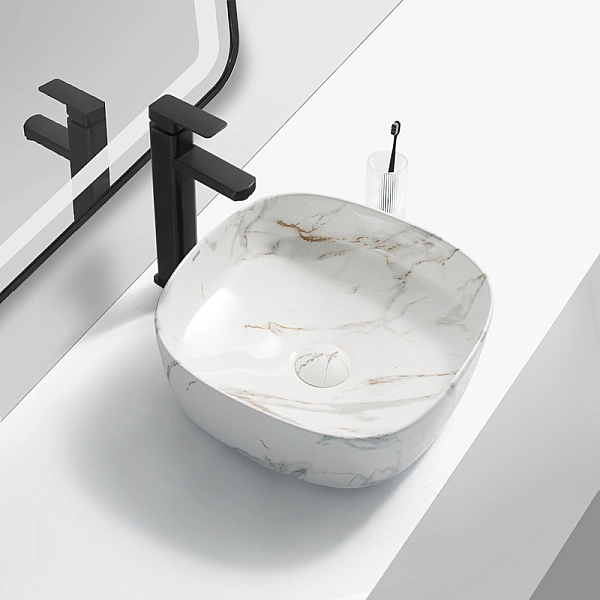 Раковина накладна Mixxus Premium DIVERSE-0104 MARBLE 370х370х135mm (MP6537) - Фото - 3