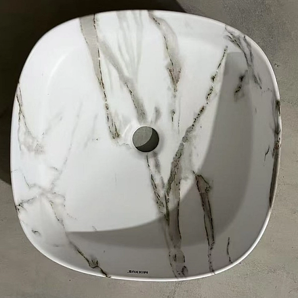Раковина накладна Mixxus Premium DIVERSE-0104 MARBLE 370х370х135mm (MP6537) - Фото - 7