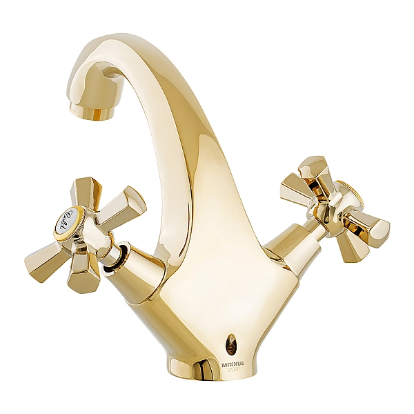 Змішувач для умивальника Mixxus Premium Retro Gold-161 (MI5848) - Фото - 2