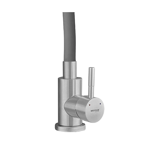 Змішувач для кухні MIXXUS SUS-011-T REFL.GRAY з силіконовим виливом з нерж. сталі SUS304, вилив сірий (MI8227) - Фото - 3