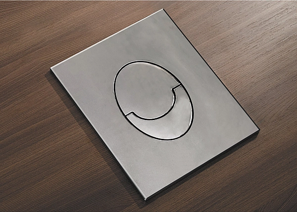 Панель змиву пластикова Koer KT-0606-01 157x198x3mm, кнопка закруглена (KR5342) - Фото - 4