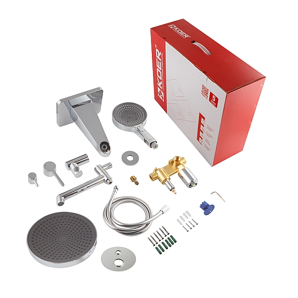 Вбудована душова система Koer KB-66029-01 3 функції, колір хром (KR5483) - Фото - 11