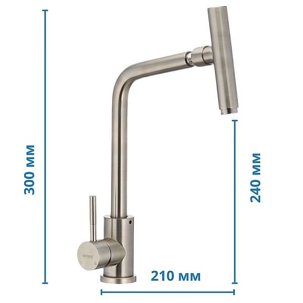 Кухонний змішувач з поворотним аератором MIXXUS SUS 017 (SS0009) - Фото - 2