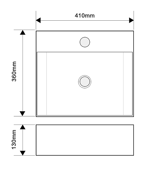 Раковина підвісна Mixxus Premium QUADRO-0205 410х360х130mm з отвором під змішувач та переливом (MP6508) - Фото - 10