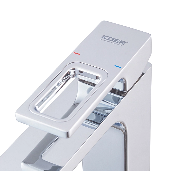 Змішувач для умивальника Koer KB-11009-01 високий (Колір хром) (KR3500) - Фото - 6