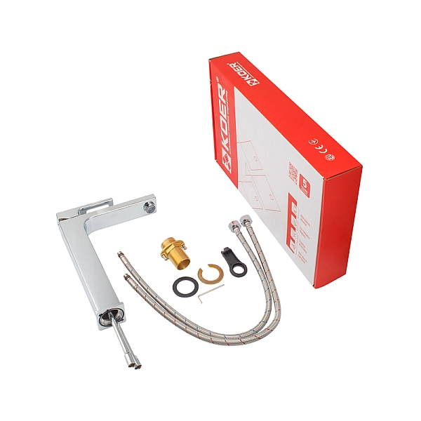 Змішувач для умивальника Koer KB-11009-01 високий (Колір хром) (KR3500) - Фото - 7