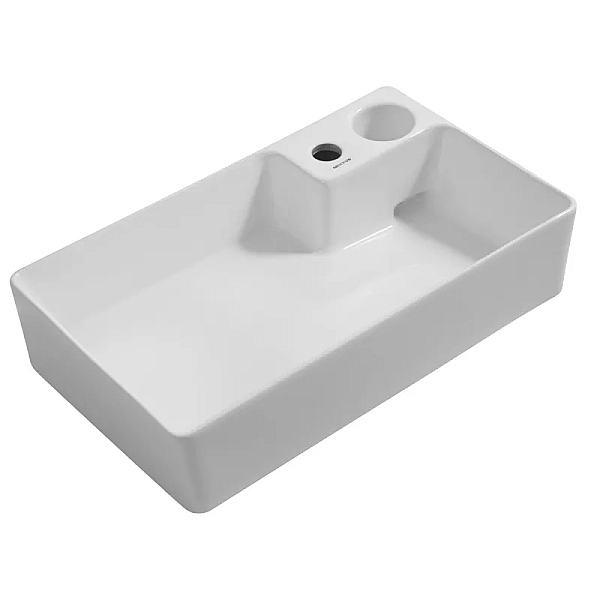 Раковина накладна Mixxus Premium STYLE-0202 600х350х140mm з донним клапаном та отвором під змішувач (MP6512)