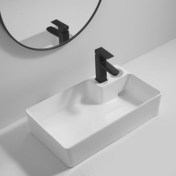 Раковина накладна Mixxus Premium STYLE-0202 600х350х140mm з донним клапаном та отвором під змішувач (MP6512) - Фото - 5