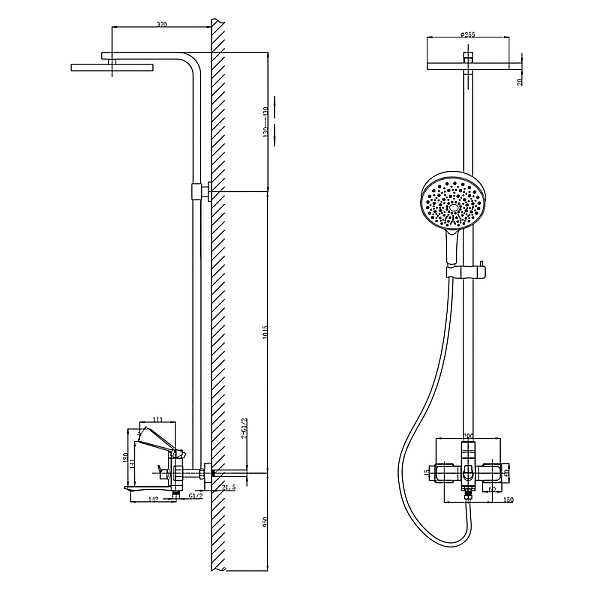 Душова колона зі змішувачем Mixxus Wilson 009-J (MI7121) - Фото - 2