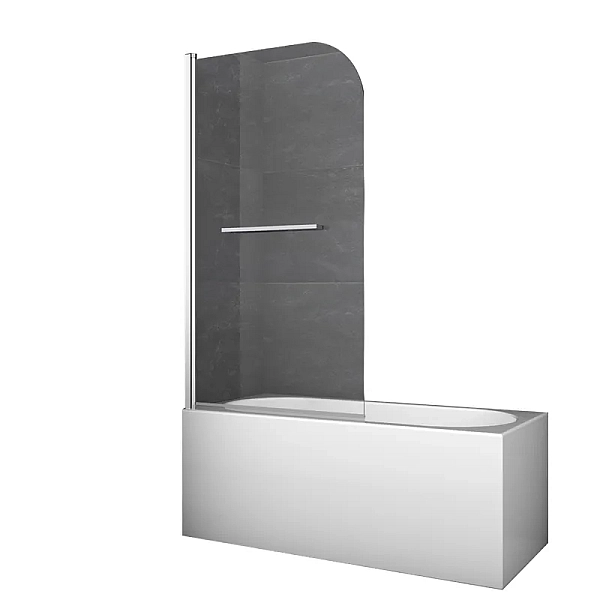 Шторки скляні на ванну Koer SR BS02-80x140-TR-01 прозоре скло 6мм, хром (KR5401)