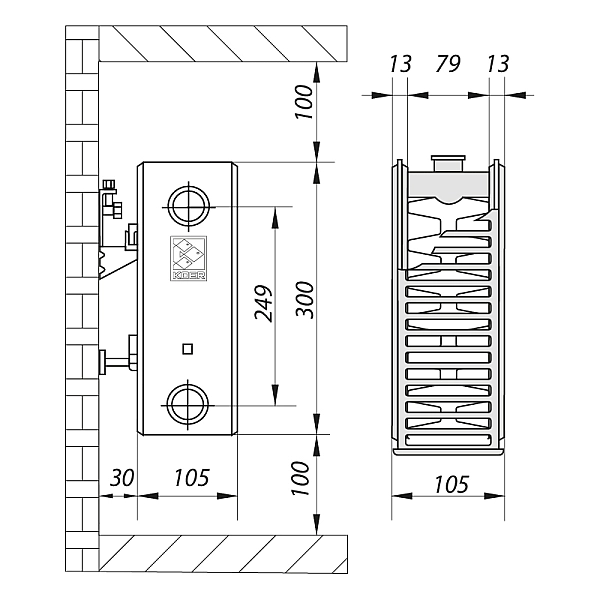 Сталевий радіатор 22х300х400.S Koer (бок. підключення) (RAD067) - Фото - 5