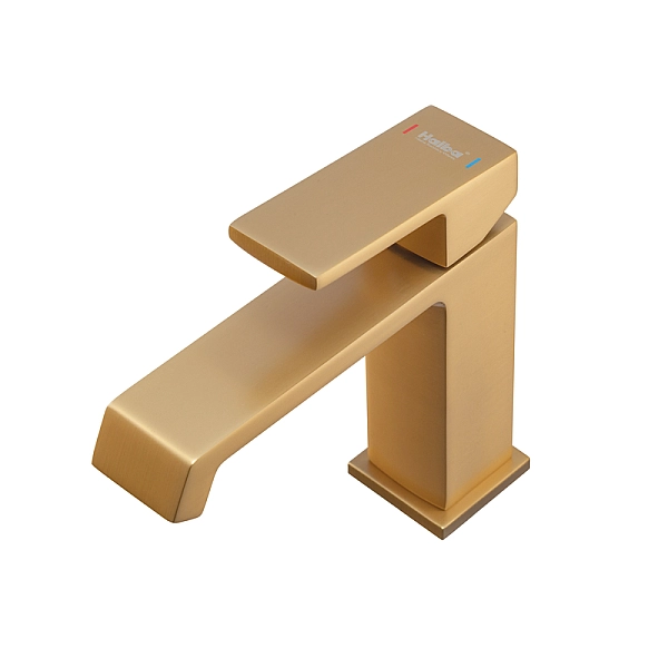 Змішувач для умивальника HAIBA GAUDI 001 BRUSHED GOLD (HB9583) - Фото - 5