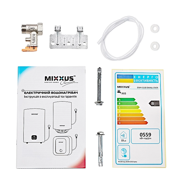 Водонагрівач "Над мийкою" MIXXUS EWH-1115 SMALL OVER накопичувальний 15 л, мокрий тен 1,5 kW (WH0607) - Фото - 5