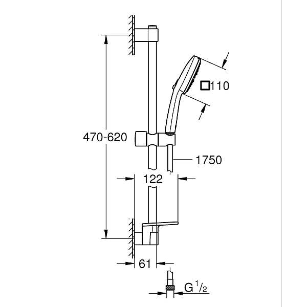 Комплект змішувачів для ванни Grohe Cubeo (UA125246M) - Фото - 5