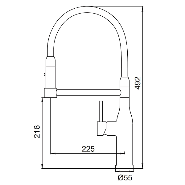 Змішувач для кухні Koer KI-70005-05 з чорним силіконовим виливом (нерж. сталь) (KR5005) - Фото - 8