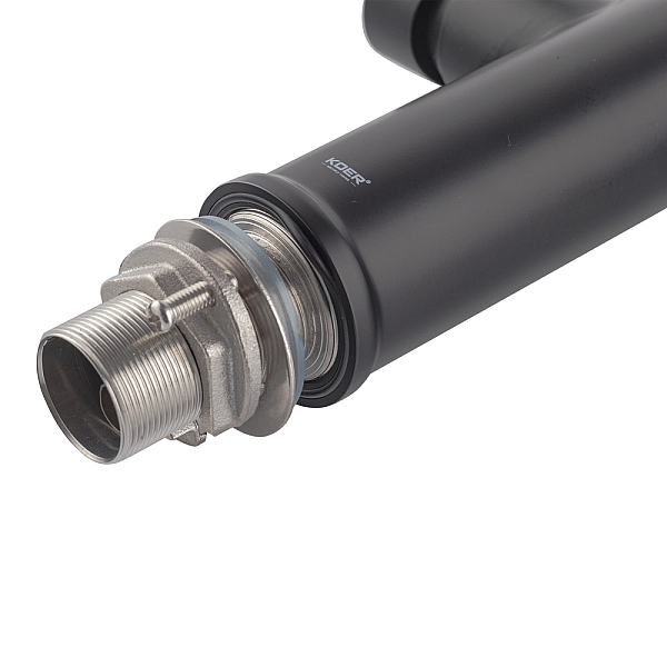 Змішувач для кухні Koer KI-70005-05 з чорним силіконовим виливом (нерж. сталь) (KR5005) - Фото - 7