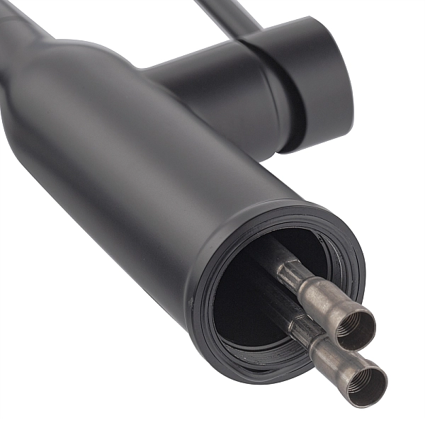 Змішувач для кухні Koer KI-70005-05 з чорним силіконовим виливом (нерж. сталь) (KR5005) - Фото - 4